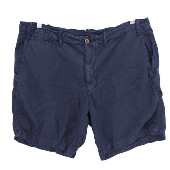 POLO RALPH LAUREN Navy Blue Linen Cotton Shorts Casual Chino 7" Inseam Size 38 - Picture 1 of 8